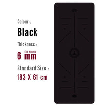 Load image into Gallery viewer, EVA Yoga Mat with Position Line Non Slip Carpet Mat For Beginner Environmental Fitness Gymnastics Mats 1830*610*6mm
